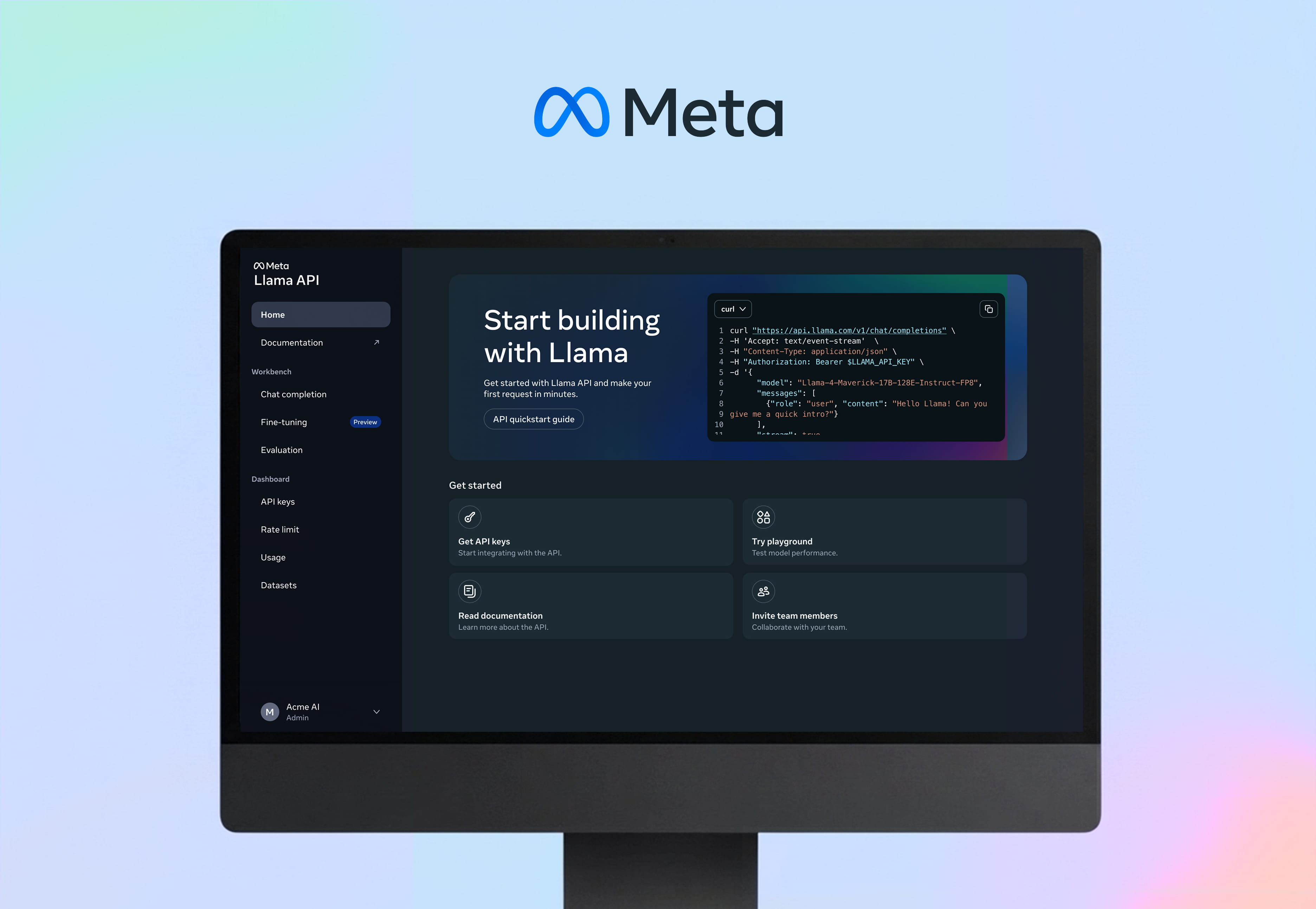 Meta Llama API thumbnail
